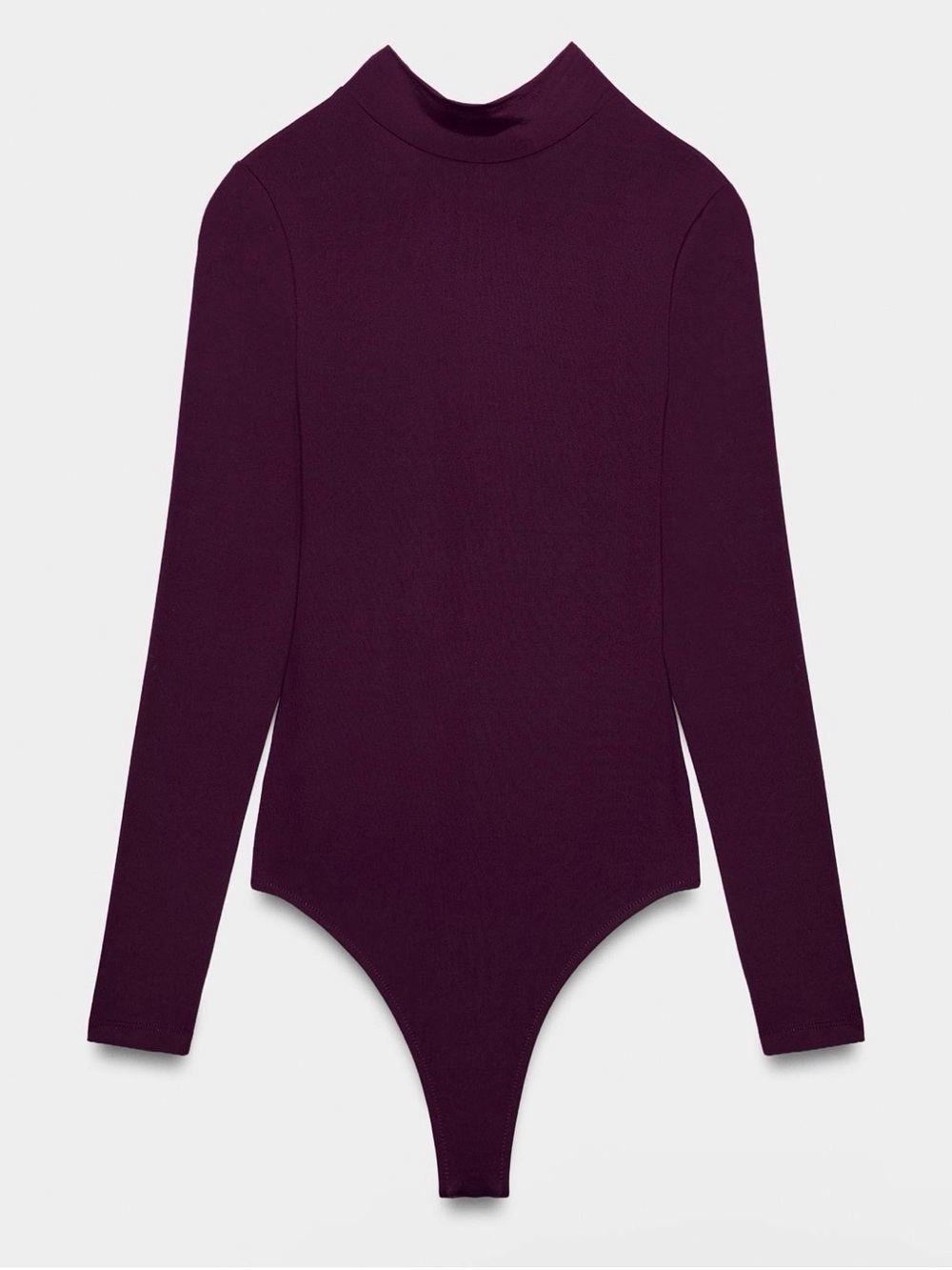 Zara Plum Purple Bow-Back Long-Sleeve Bodysuit - Picture 2 of 6